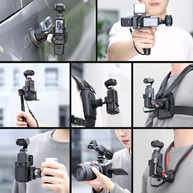 Ulanzi PK-06 Quick Release Expansion Adapter for DJI Osmo Pocket 3 Light Tripod Mount with Cold Shoe 1/4" Screw Accessories Kit