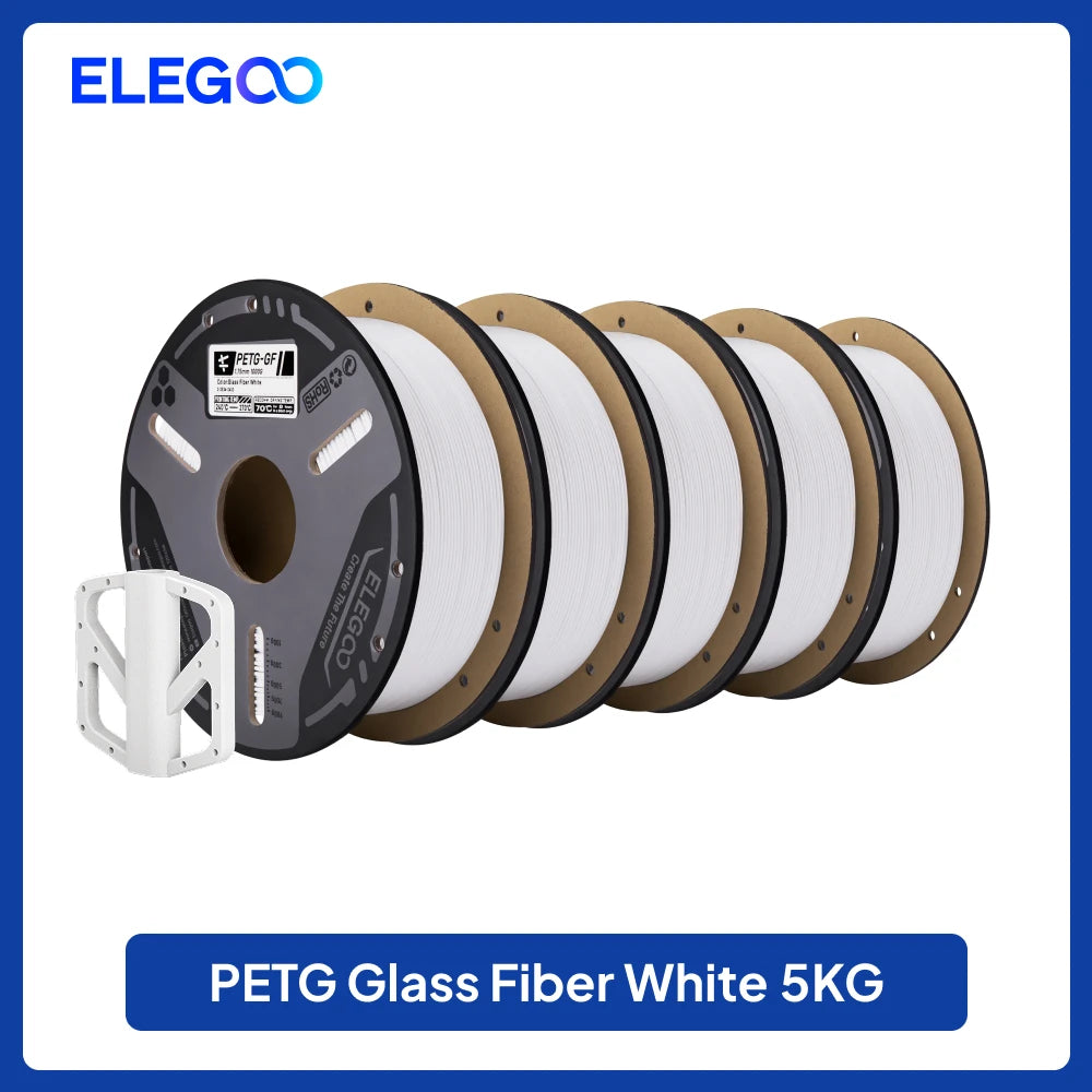 ELEGOO PETG-GF Glass Fiber Filament 1.75mm Gray 1KG,High Stiffness,Electrical Insulation,Fits for Most FDM 3D Printers