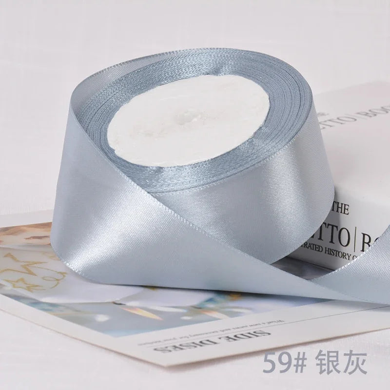 6-10-12-15-20-25-40mm Satin Ribbons for Wedding Birthday Party Gift Wrapping Tape Christmas Halloween DIY Crafts Handmade Ribbon
