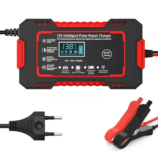 12V 6A Full Automatic Car Battery Charger Power Pulse Repair Chargers Wet Dry Lead Acid Battery Chargers Digital LCD Display