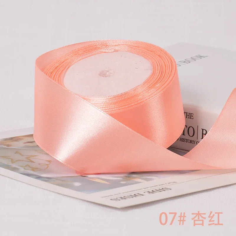 6-10-12-15-20-25-40mm Satin Ribbons for Wedding Birthday Party Gift Wrapping Tape Christmas Halloween DIY Crafts Handmade Ribbon