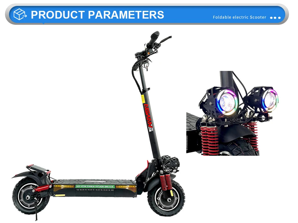 1600W Dual Motor Adult Off-Road Electric Scooter 48V Battery 60KM Range 150kg Max Load 3-7 Day Delivery EU USA Stock