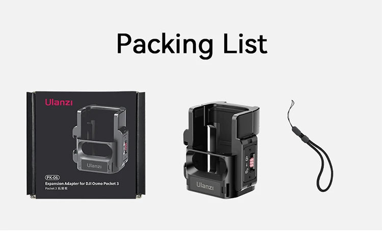 Ulanzi PK-06 Quick Release Expansion Adapter for DJI Osmo Pocket 3 Light Tripod Mount with Cold Shoe 1/4" Screw Accessories Kit
