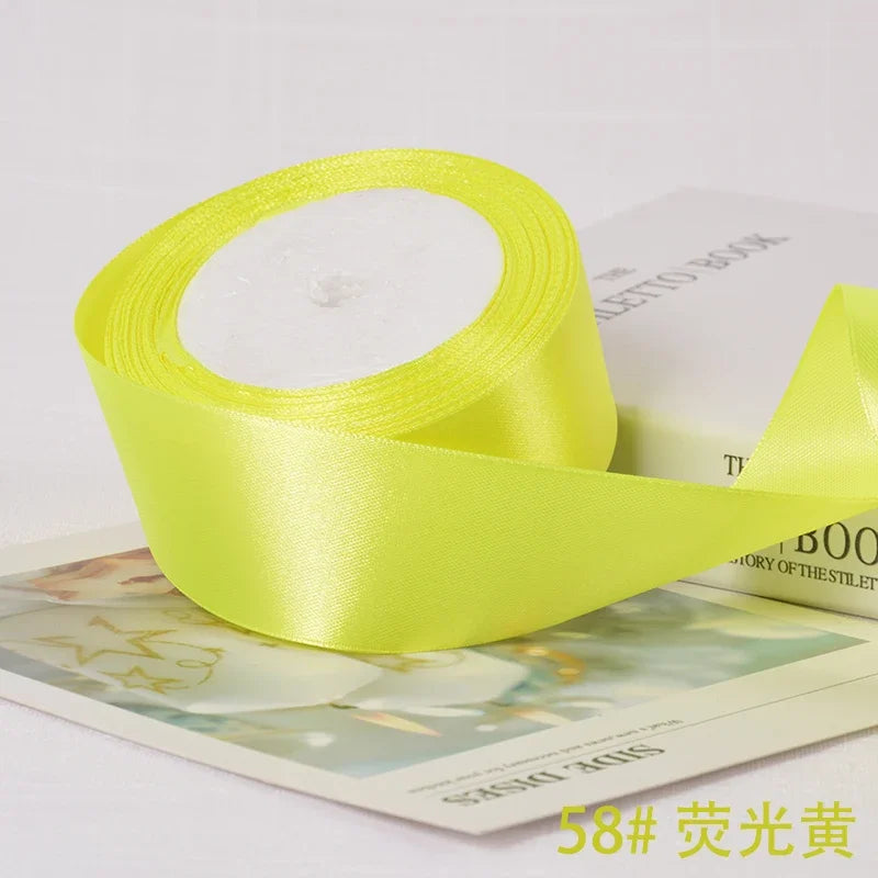 6-10-12-15-20-25-40mm Satin Ribbons for Wedding Birthday Party Gift Wrapping Tape Christmas Halloween DIY Crafts Handmade Ribbon