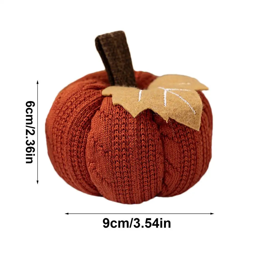 Knit Pumpkin for Autumn Decor Handcrafted Knitted Pumpkin Cozy Warm Soft Decorative Ornaments for Halloween Easter Thanksgiving
