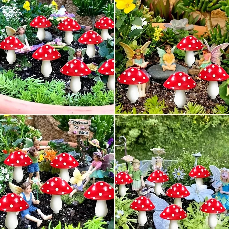 8Pcs Mushroom Solar Lights Garden Decorative Stake Lights with 8 Lighting Modes, LED Red Mushroom Solar Powered Lights For Outdoor Yard Patio Lawn Party & Holiday Decoration