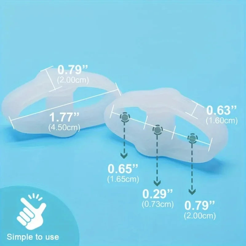 2Pcs Soft Silicone Gel Double Loop Toe Separators Big Toe Cushion Unisex Daily Foot Care Accessory