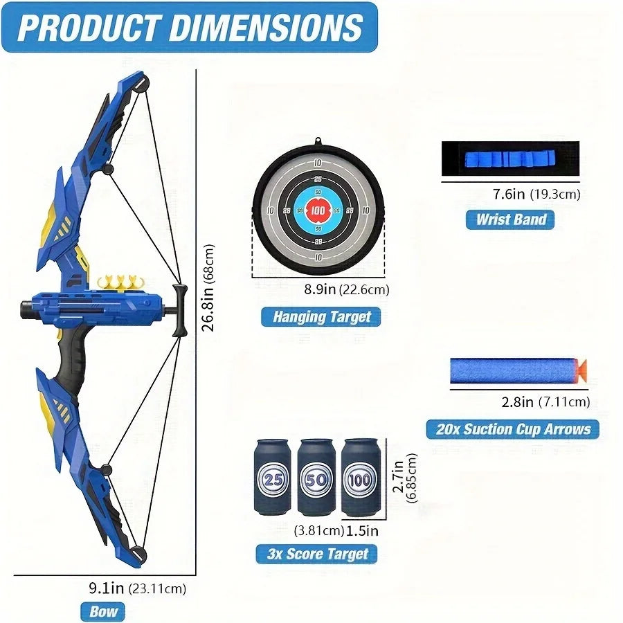 Kids Soft Dart Archery Toy Set with LED Lights,Indoor Outdoor Sports Gift for Boys and Girls,Halloween/Christmas/Thanksgiving