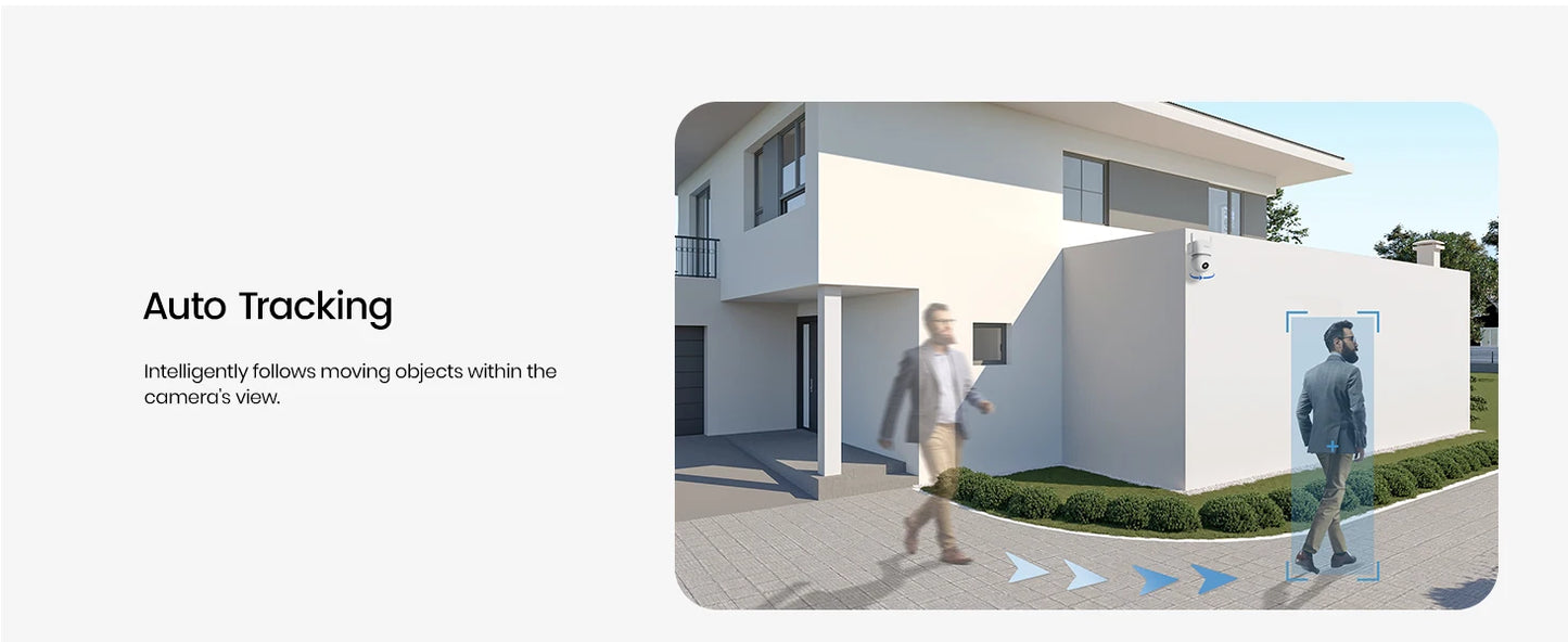 AOSU 5MP WiFi Camera Outdoor 360° View PTZ Smart Security Camera Auto Tracking 2-way Audio Wireless CCTV Camera Support Alex