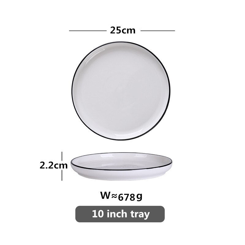 white-with-black-edge-dinner-plate-ceramic-kitchen-tray-food-dishes-rice-salad-noodles-bowl-soup-kitchen-cook-tool-1pcs-sale
