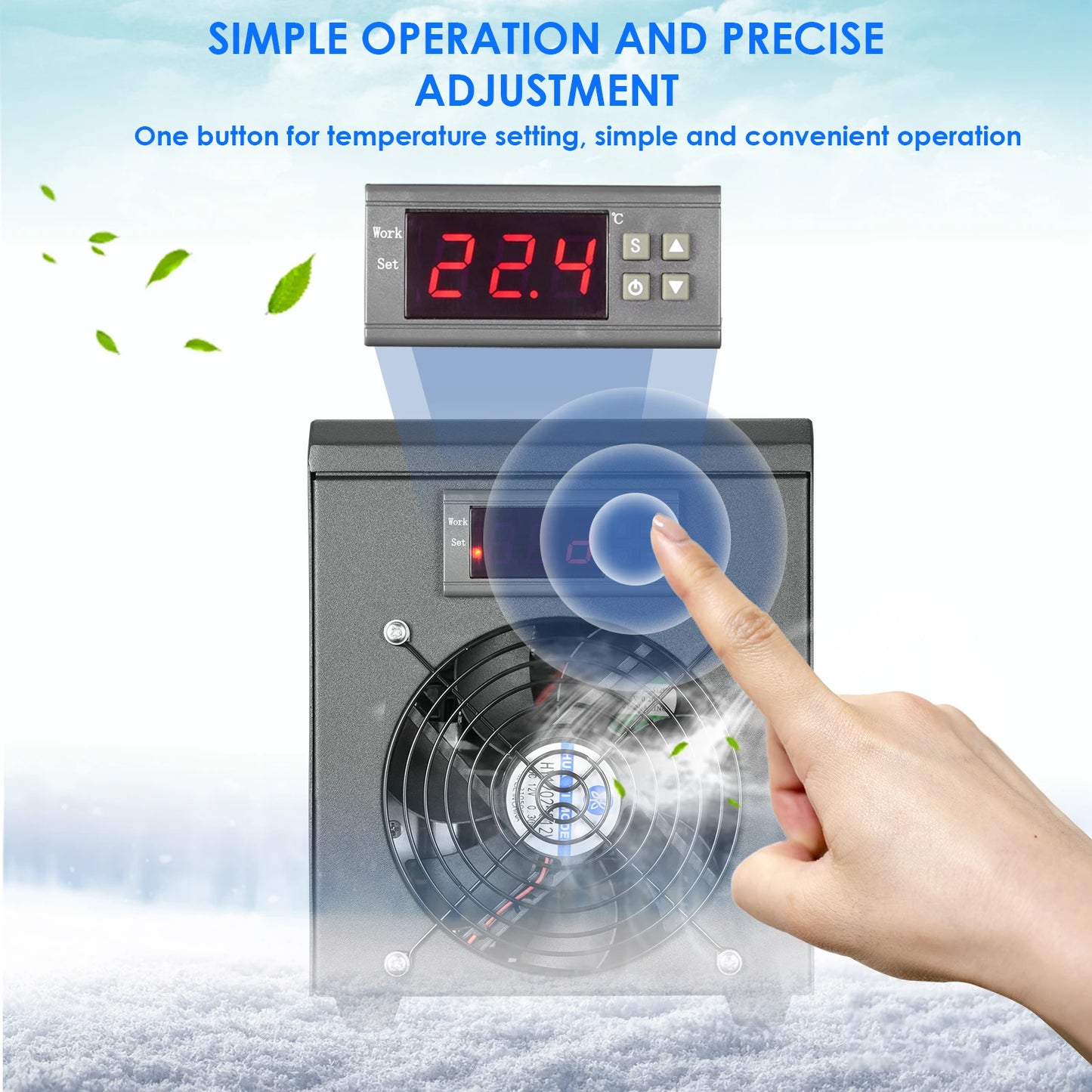 0-100℃ Aquarium Water Chiller 55L Fish Tank Cooler System Temperature Setting Device Constant For Fish Shrimp Breeding Tool