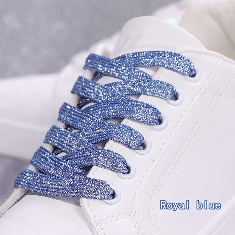 Colorful Flat Shoe laces Fashion Glitter Shoelaces for Athletic Running Sneakers Shoes Boot 1 CM Width Shoelace Strings 20 Color