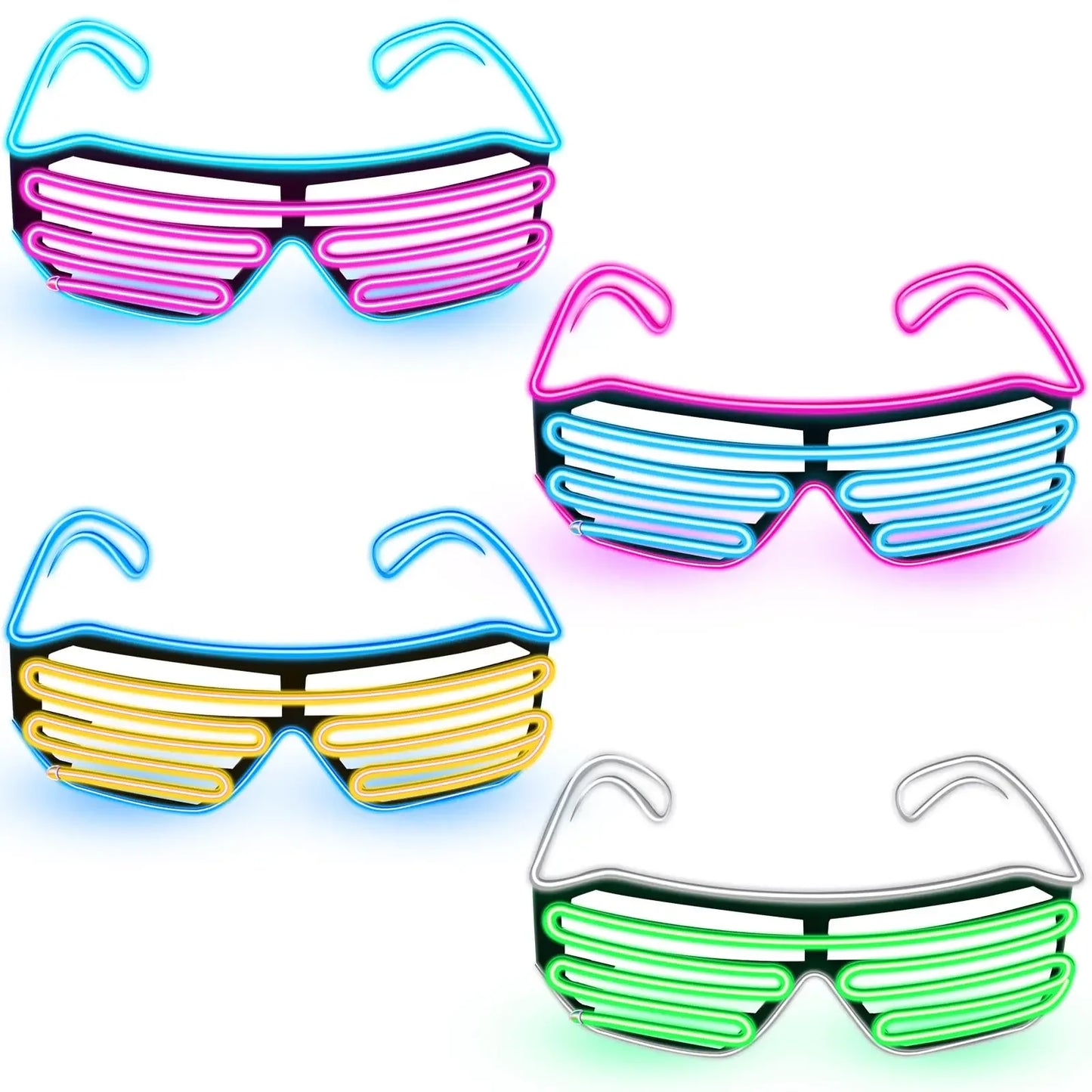 LED Wireless Glow-in-the-dark Glasses, Neon Twinkling Sunglasses, Suitable for Halloween, Christmas, Carnival Party