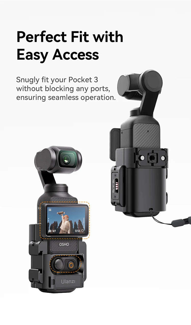 Ulanzi PK-06 Quick Release Expansion Adapter for DJI Osmo Pocket 3 Light Tripod Mount with Cold Shoe 1/4" Screw Accessories Kit