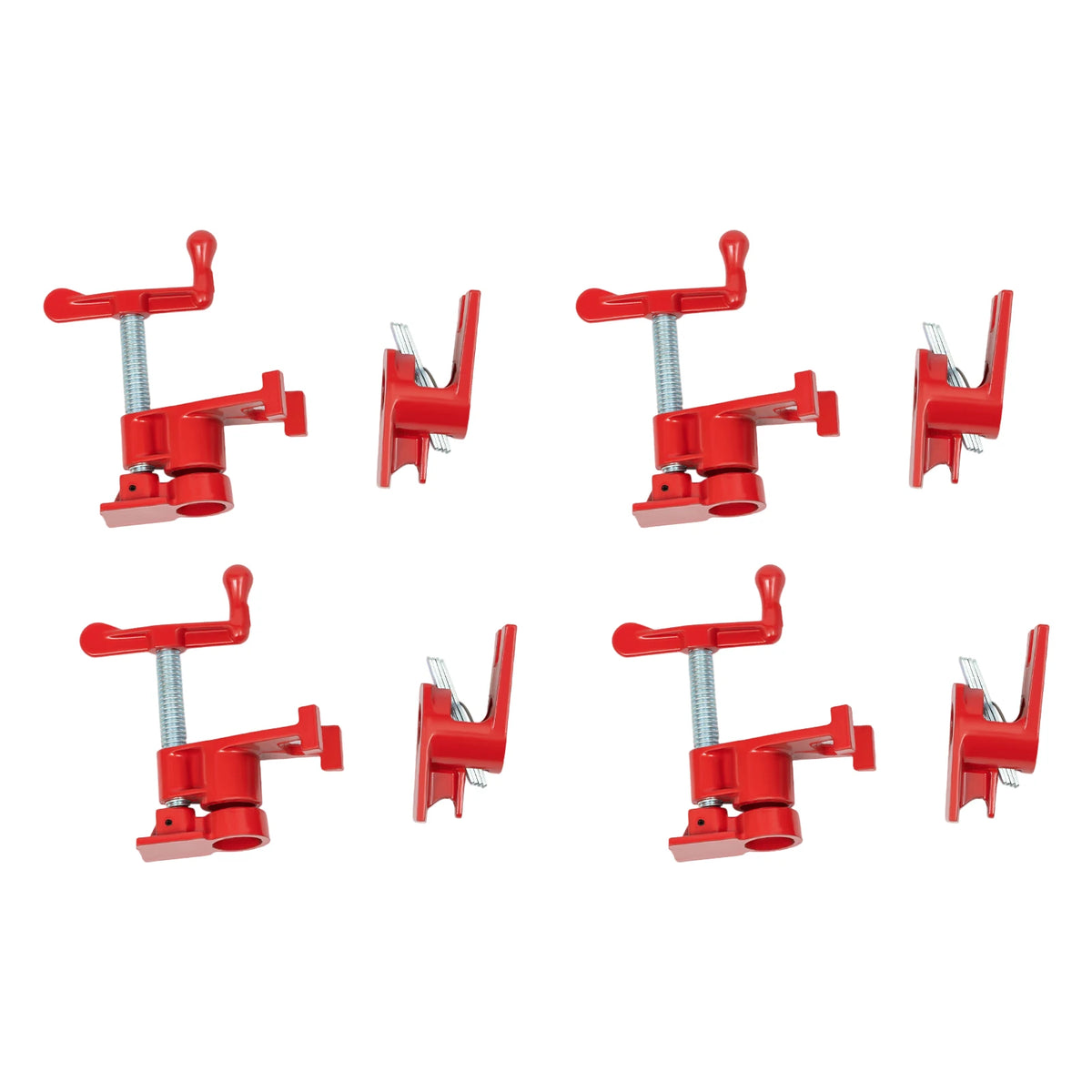 4 Pack Iron Woodworking Clamps,Heavy Duty Cast Iron Quick Release Bar Clamps, Wood Gluing Pipe  3/4" Pipe Clamp Set