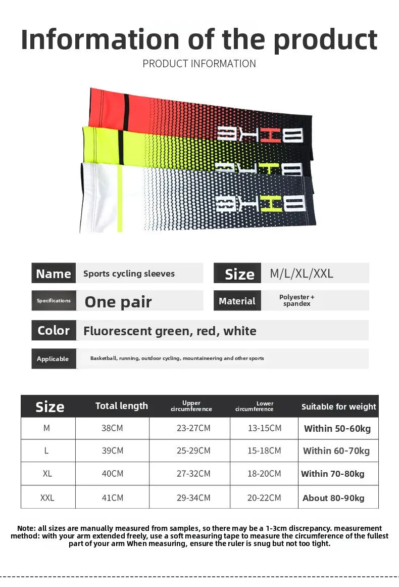 Adults' 2-Pack Slip-On Multifunctional Arm Support Sleeve Protective Gear – High-Stretch Compression, Cooling Sweat-Wicking Fabric, Trendy Gradient, Unisex for Cyclists & Outdoor Sports