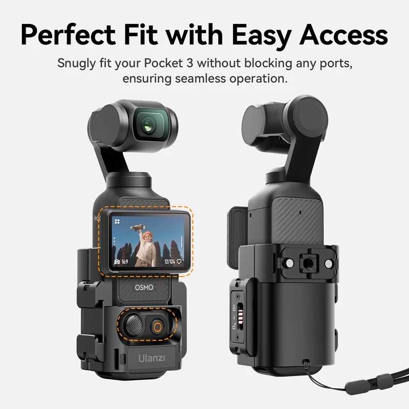 Ulanzi PK-06 Quick Release Expansion Adapter for DJI Osmo Pocket 3 Light Tripod Mount with Cold Shoe 1/4" Screw Accessories Kit