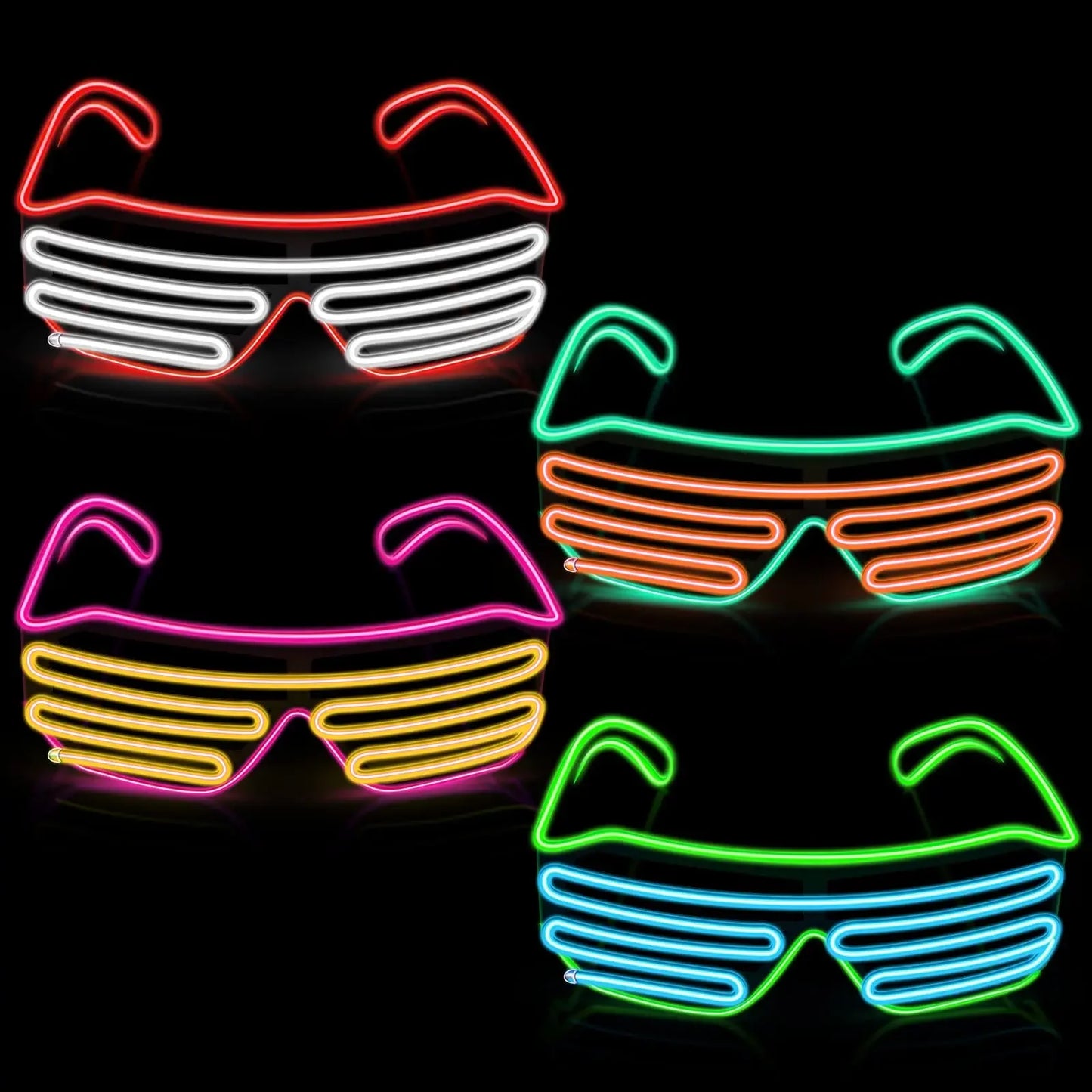 LED Wireless Glow-in-the-dark Glasses, Neon Twinkling Sunglasses, Suitable for Halloween, Christmas, Carnival Party