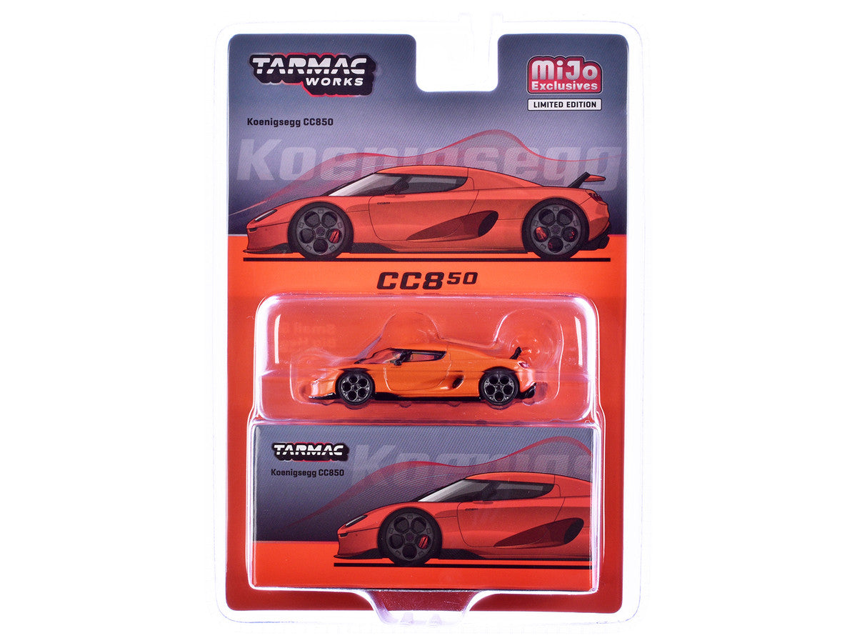 Koenigsegg CC850 Orange Metallic "Global64" Series 1/64 Diecast Model by Tarmac Works-1