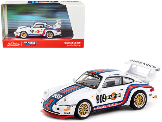 Porsche 911 RSR #909 "Martini Racing" White with Stripes "Collab64" Series 1/64 Diecast Model Car by Schuco & Tarmac Works-0