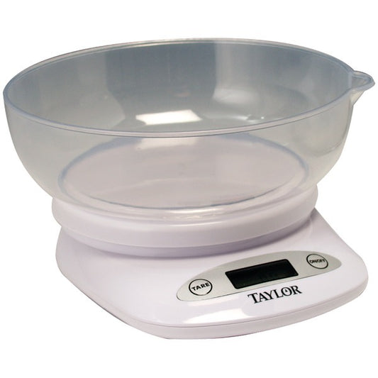 American Smart digital kitchen scale with bowl, 4.4lb capacity, precise measurement tools, in sleek design.