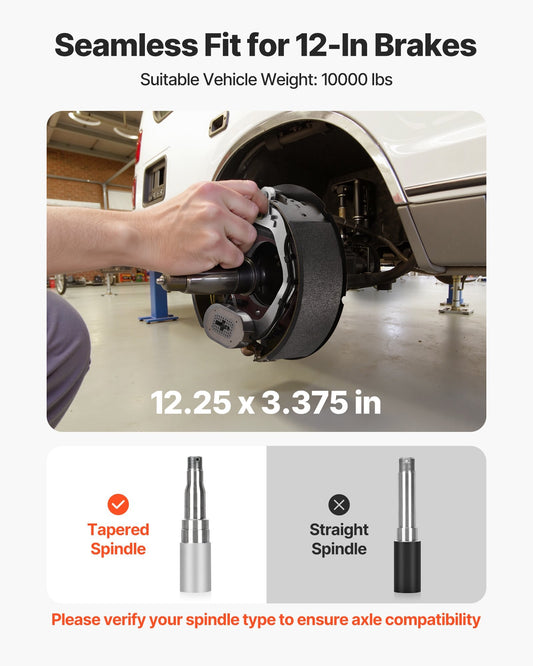 Electric Trailer Brake Kit, 12.25 x 3.375 Inch, 2 Pairs Self-Adjusting Electric Brakes Kit for 10000 lbs Trailer Axle, Backing Plates for Braking System Part Replacement, Fit for Trailers, RVs - American Smart