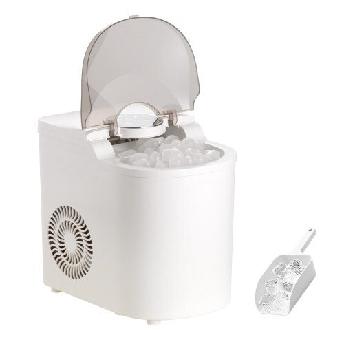 Countertop Ice Maker, 7 Cubes Ready in 6 Mins, 26 lbs per Day, Self-Cleaning Portable Machine with Ice Scoop, Ice-Making Machine with 2 Sizes Bullet Ices for Home, Kitchen, Office, Bar & Party