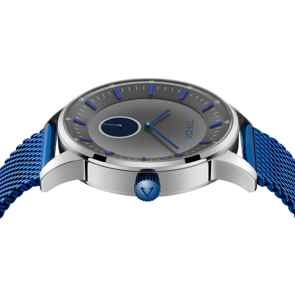 TRNDA TIMEPIECE: STYLISH STAINLESS STEEL MESH MEN'S WATCH - ELEGANT SILVER DIAL 43MM-2