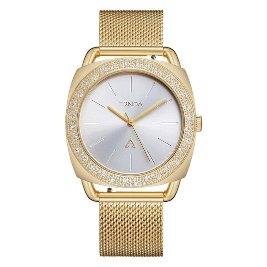 Trnda Women's Gold Stainless Steel Watch, Silver Dial | Trn-W35g-0