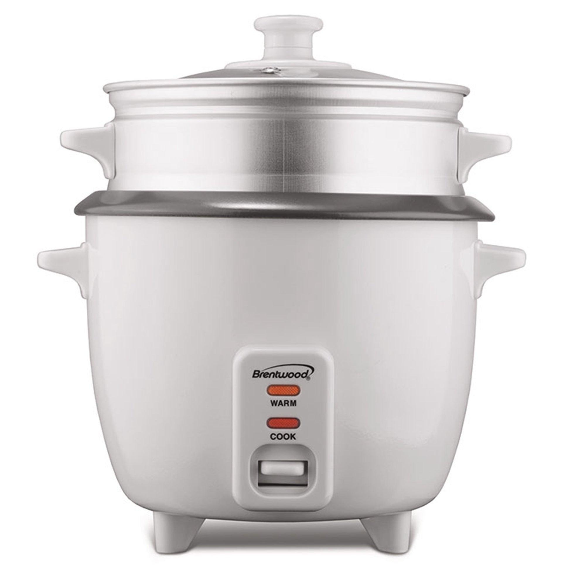 Brentwood 8 Cup Rice Cooker / Non-Stick with Steamer in White - American Smart