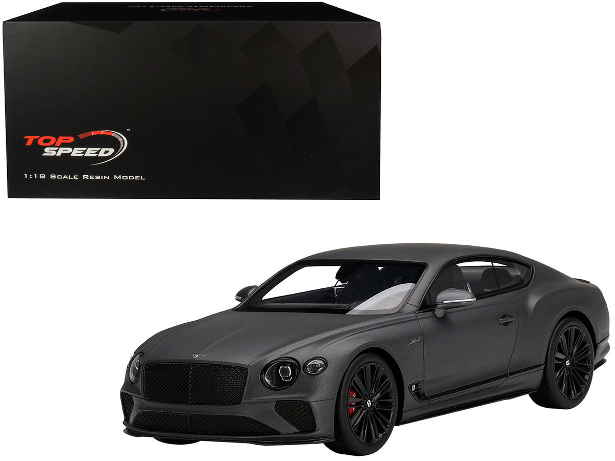 Bentley Continental GT Speed Anthracite Satin Gray 1/18 Model Car by Top Speed-0