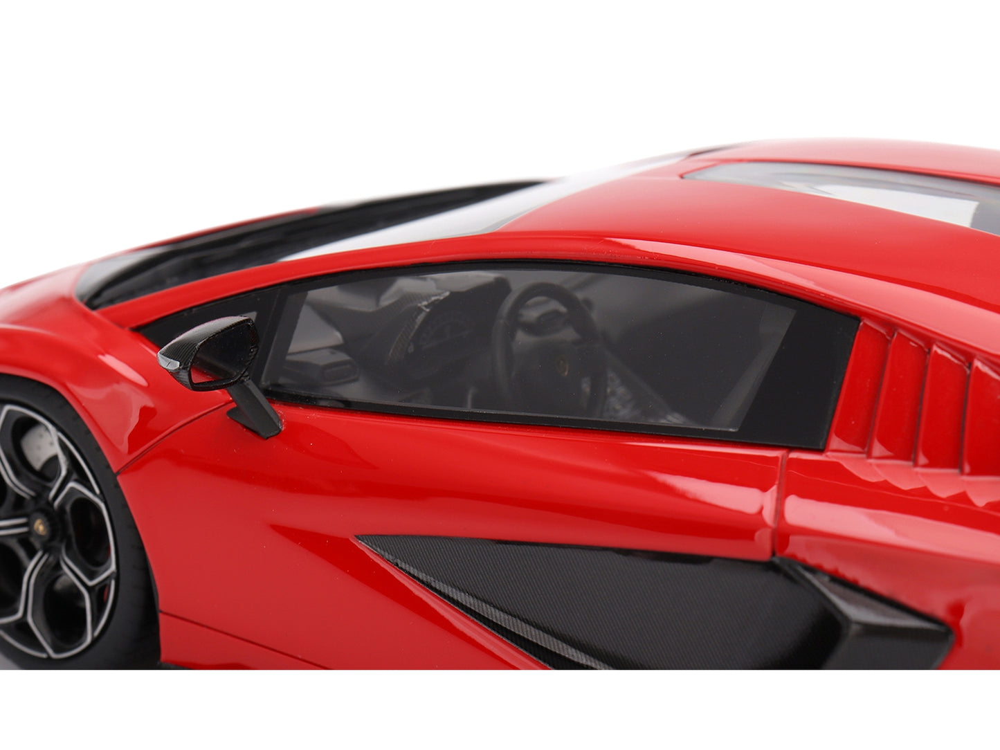 Red Lamborghini Countach LPI 800-4 1/18 model car by Top Speed, detailed scale replica with sleek design and vibrant color.