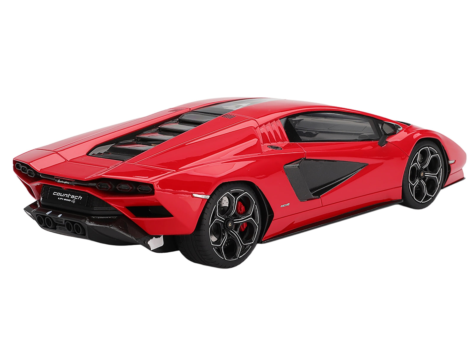Red Lamborghini Countach LPI 800-4 1/18 model car by Top Speed, detailed collectible toy with realistic features and vibrant color.