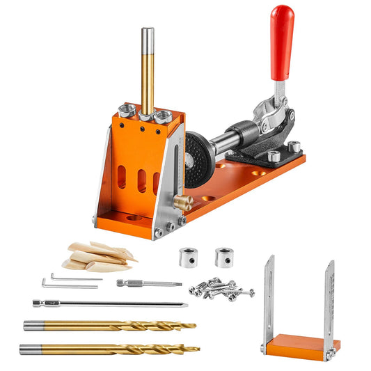 30 Pcs Pocket Hole Jig Kit, Adjustable & Easy to Use Pocket Hole Jig System with Step Drills, Drill Stop Rings, Wrenches, and Square Drive Bits, Dual Scale Marks for DIY Carpentry Projects - American Smart