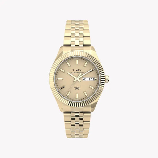 Timex Women's Gold Stainless Steel Watch, Gold Dial | Tw2u78500-0