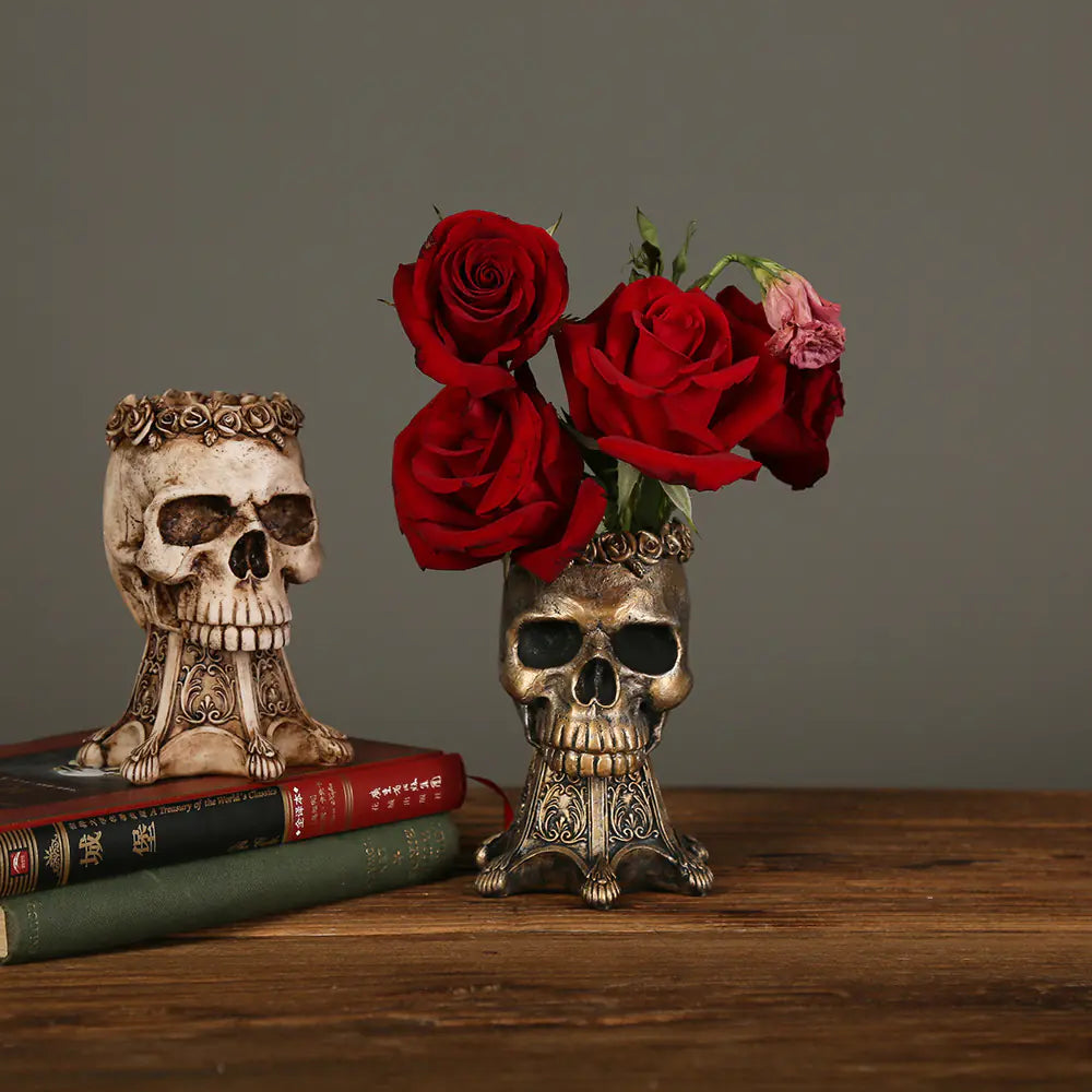 Skull Vase Halloween Decoration for Home Office Desk