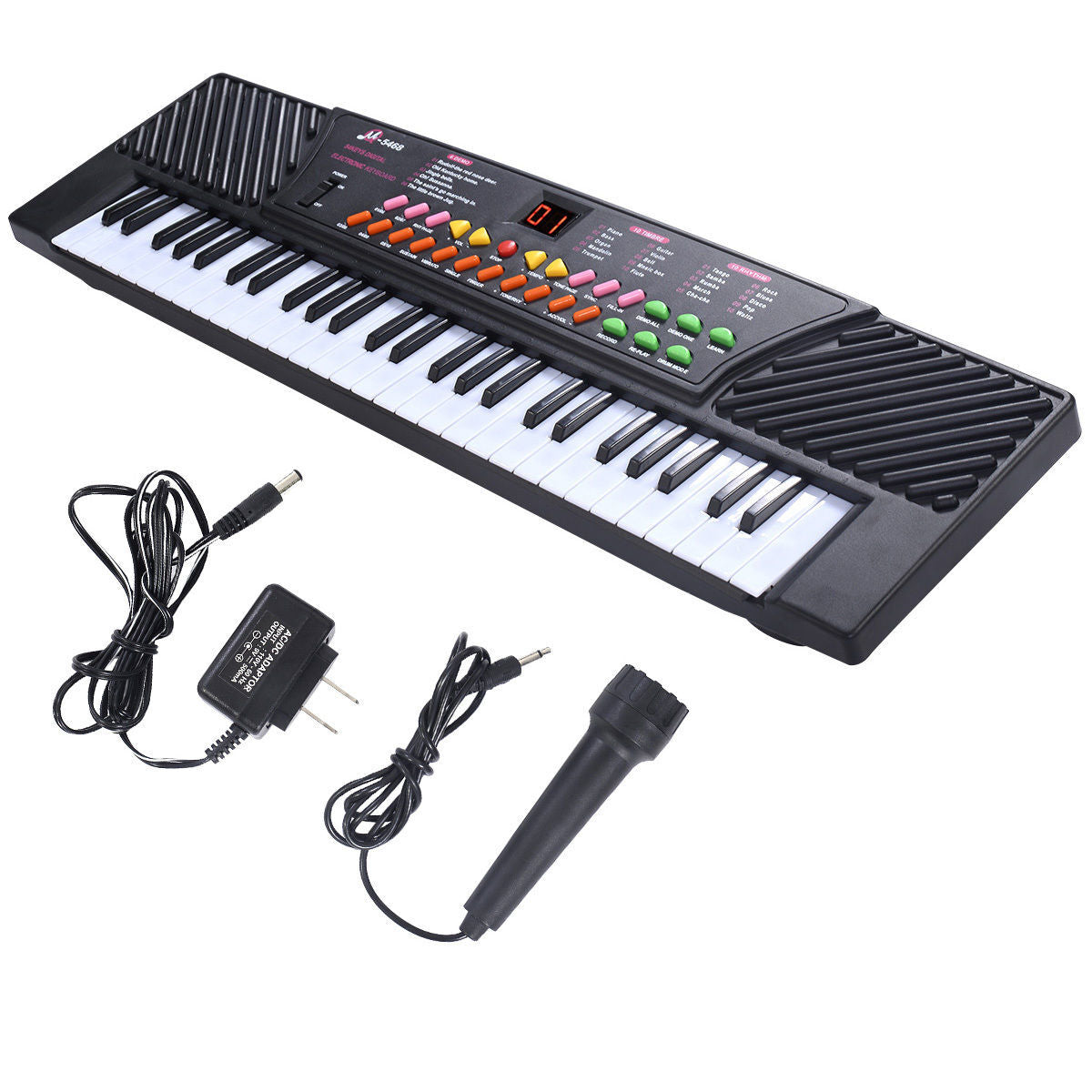 54 Keys Kids Electronic Music Piano - Color: Black