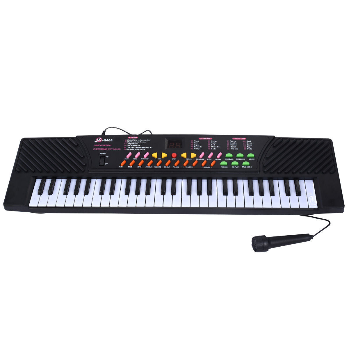 54 Keys Kids Electronic Music Piano - Color: Black