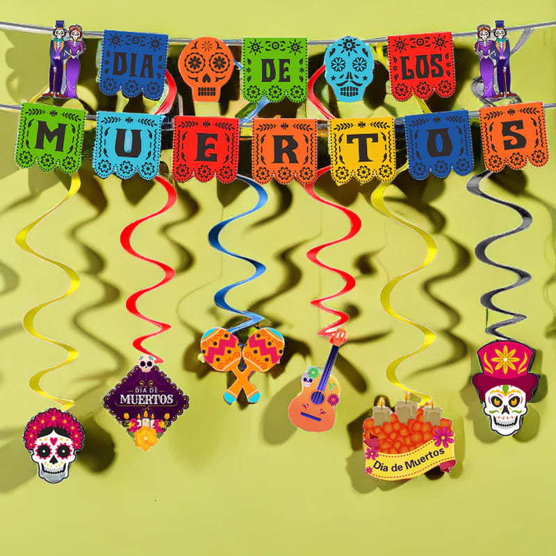 Halloween Skeleton Flag Spiral Hanging Decoration