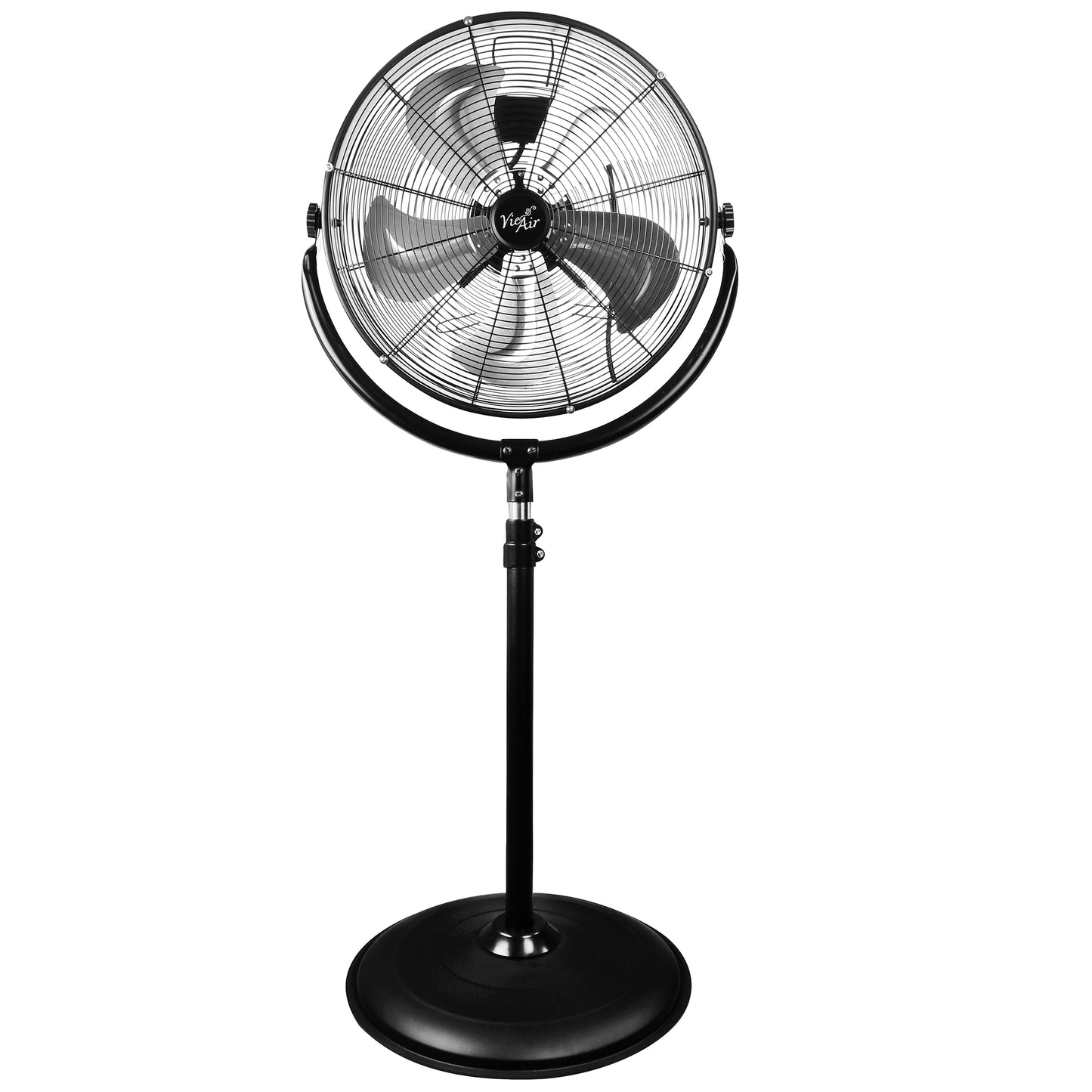VIE AIR 20-inch industrial metal drum fan with 3-speed control, 360-degree tilting, heavy-duty, powerful, and quiet operation