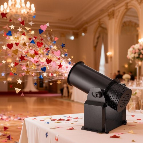 Electric Confetti Machine, 1500W Powerful Output Confetti Cannon Launcher, DMX512, Manual & Remote Control, Portable Confe-tti Shooter for Wedding Christmas Party Event Show Stage Nightclub - American Smart