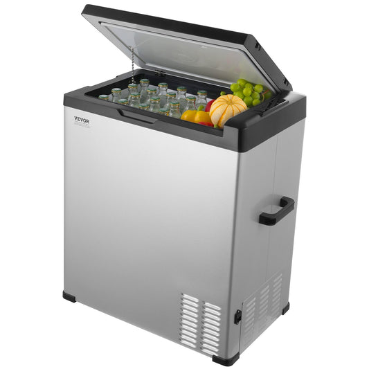 Car Refrigerator, 12 Volt Car Refrigerator Fridge, 70 L Single Zone Portable Freezer, -4-68 Adjustable Range, 12/24V DC and 100-240V AC Compressor Cooler for Outdoor, Camping, RV