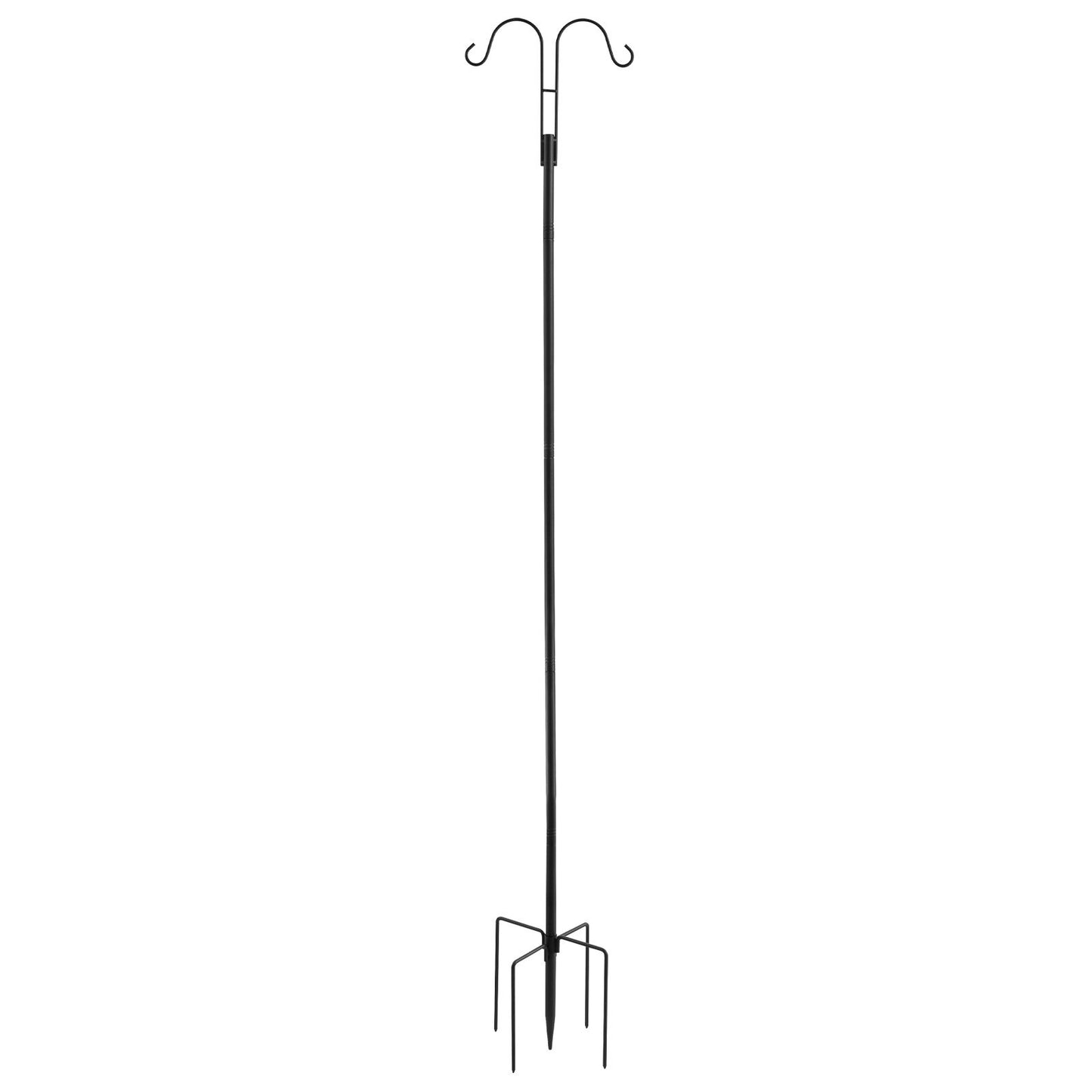 Double Shepherds Hooks for Outdoor, 8 Pack 76 Inch Heavy Duty Bird Feeder Pole, 3/4 Inch Thick Garden Hooks for Hanging Hummingbird Feeder, Plant Baskets, Solar Light Lanterns,Wind Chimes