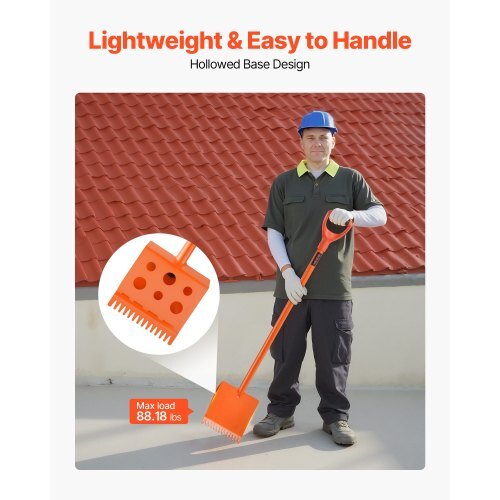 Shingle Shovel 1 Pack, D-Grip Handle Shingle Roof Ripper, High Hardness 45# Steel & Lightweight Easy Tearing Off Roofing & Nails Tool, ideal for Commercial and Residential Use,Orange - American Smart