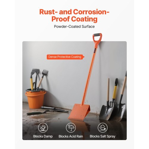 Shingle Shovel 1 Pack, D-Grip Handle Shingle Roof Ripper, High Hardness 45# Steel & Lightweight Easy Tearing Off Roofing & Nails Tool, ideal for Commercial and Residential Use,Orange - American Smart