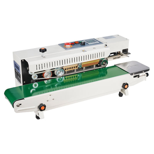 Continuous Bag Band Sealing Machine, 0.24-0.47 in/6-12 mm Seal Width, Horizontal Band Sealer Machine with Digital Temperature Control, Bag Sealer for 0.02-0.8 mm Plastic Bags, Inflation Function - American Smart