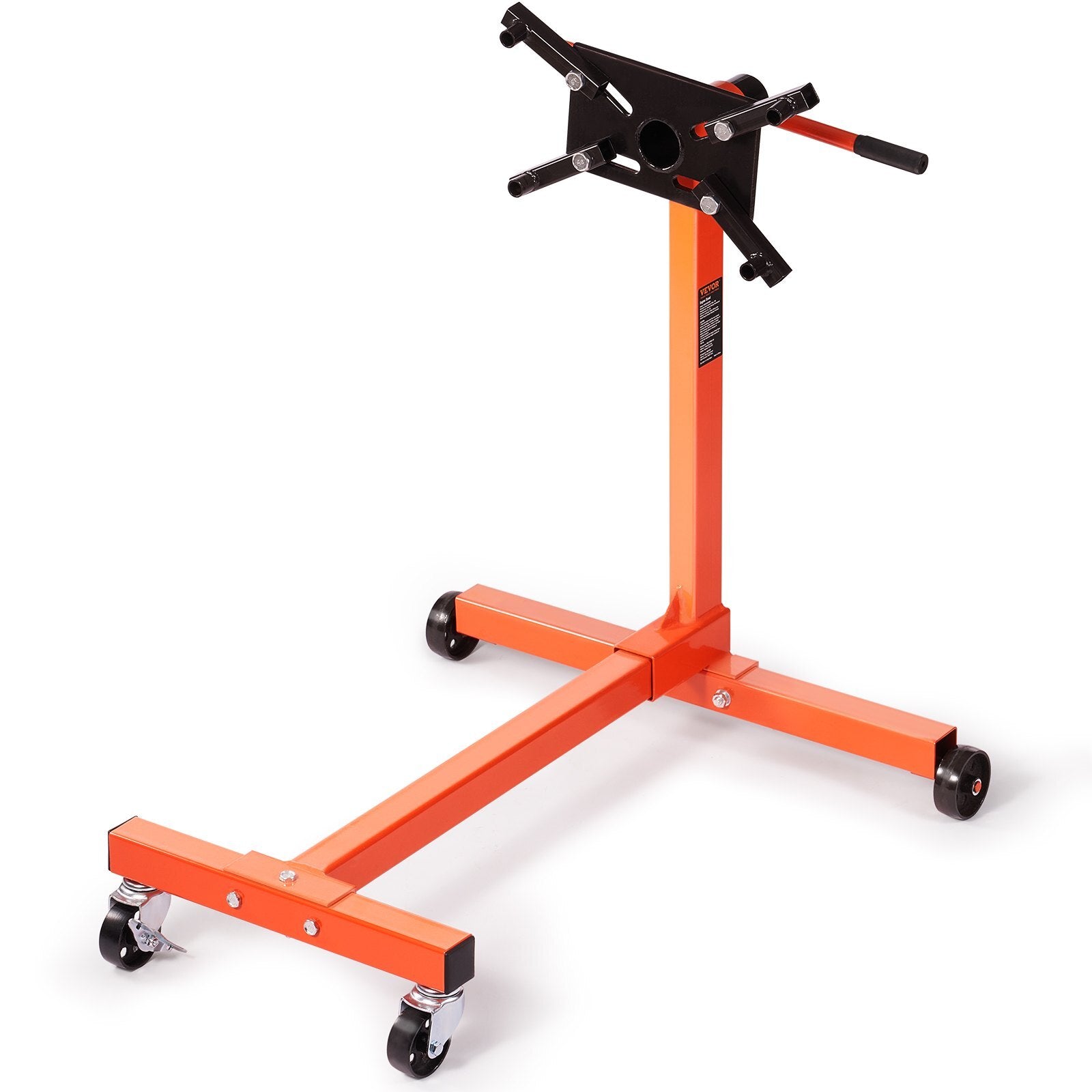 Engine Stand, 750 lbs (3/8 Ton) Rotating Engine Motor Stand with 360 Degree Adjustable Head, Cast Iron Motor Hoist Dolly, 4-Caster, 4 Adjustable Arms, for Vehicle Maintenance, Auto Repair - American Smart