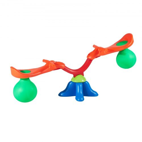 Kids Seesaw, 55 lbs Load Capacity per Seat, Sit and Spin Teeter Totter with Handles, Kids Outdoor Playground Equipment, Swiveling 360 Degrees Rotating for Children Aged 3+, Multi Colored - American Smart