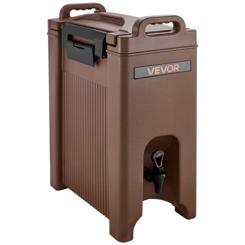 Insulated Beverage Dispenser, 5 Gal/19L Hot and Cold Beverage Server with Spigot & Handle, Food-Grade Thermal Drink Dispenser Cooler for Tea Coffee Water in Cafes & Restaurants, Brown - American Smart