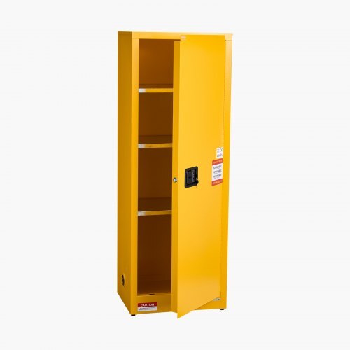 Flammable Cabinet, 23.2 x 18.1 x 65.0 inch, 23 Gallon Flammable Storage Cabinet with Adjustable Shelf, Cold-Rolled and Galvanized Steel Fire Cabinets, for Commercial Industrial Home Use, Yellow - American Smart